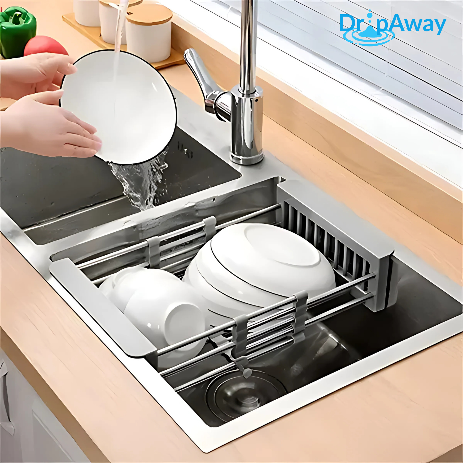 DripAway™ Verstellbares Spülbecken-Regal