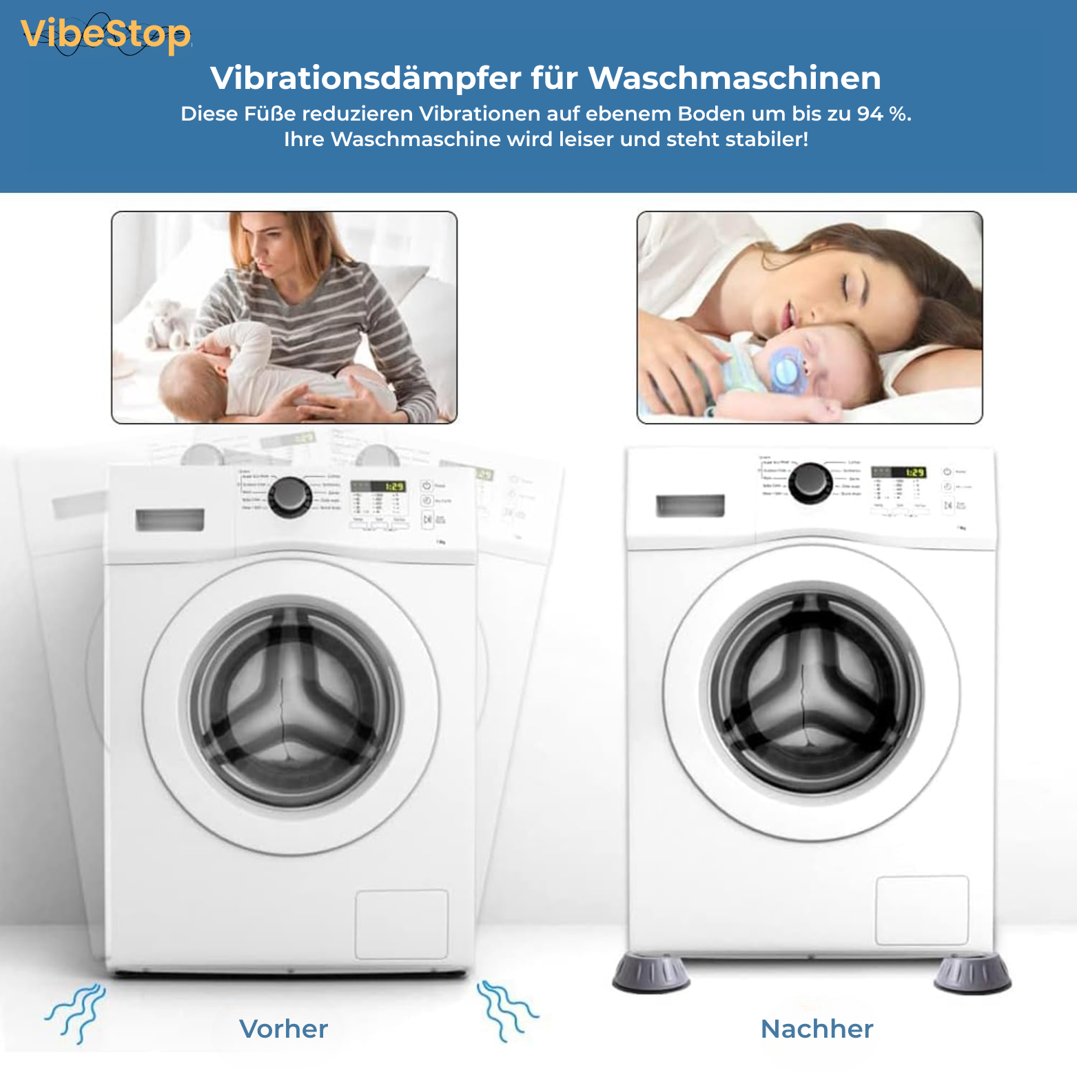 VibeStop™ Vibrationsdämpfer für Waschmaschinen