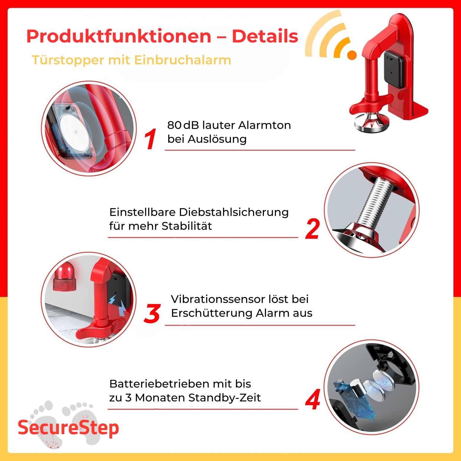 SecureStep™ Türstopper mit Alarm